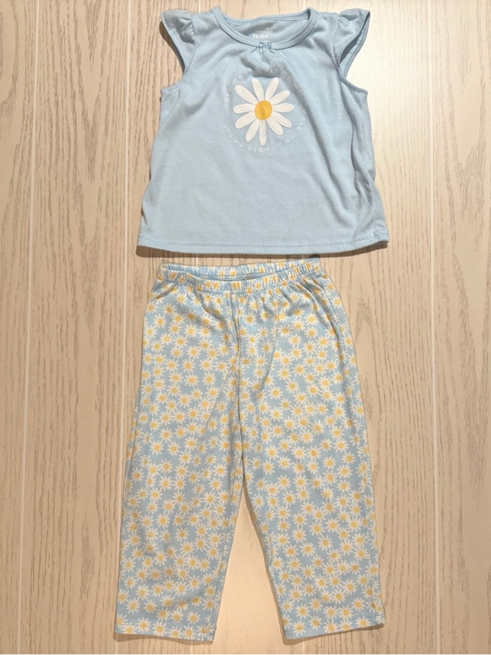 Carter’s Girls 2T Daisy Floral Pajama Set Blue 2PC Sleepwear Lounge